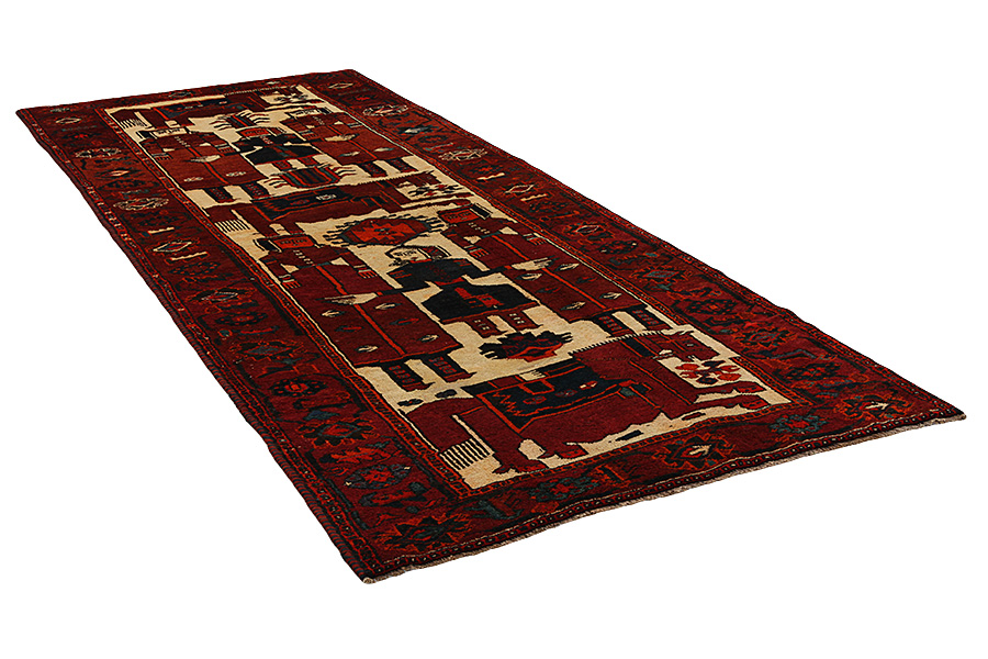 Bakhtiari - Qashqai Perzisch Tapijt 370x146 - Afbeelding 1